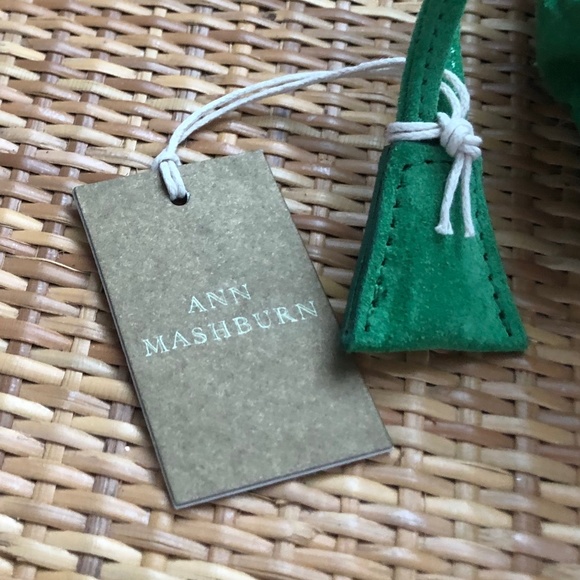 Ann Mashburn Cinch Bag Green Silk Shatung Crossbody Chain NWT - Picture 5 of 9